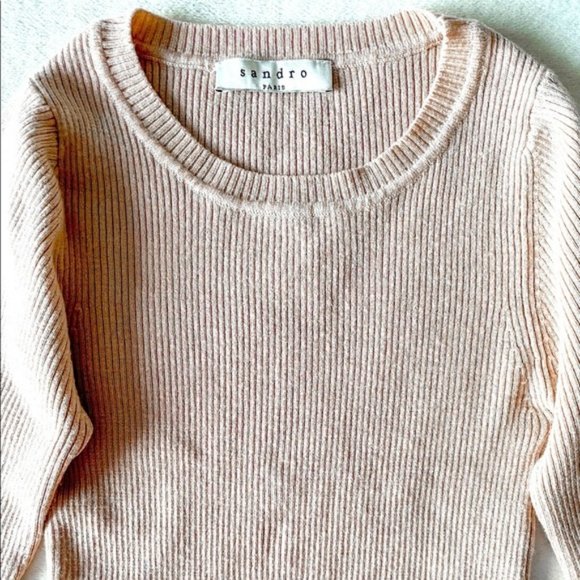 sandro Pink Tie-sleeve Longsleeve Sweater - Picture 6 of 13